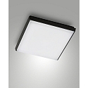 Luminaire de plafond DESDY 30 x 30CM carré, résistant aux chocs, commutable IP54, noir 