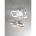Fabas Luce Luminaire de plafond BARD petit, 2 voies IP20, satiné, blanche gradable