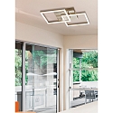 Fabas Luce Luminaire de plafond BARD 45X45 petit, 2 voies, contr�lable par la voix, Smartluce inclus IP20, or mat, satin� gradable