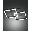 Luminaire de plafond BARD 45X45 petit, 2 voies, compatible avec Smartluce IP20, anthrazit, satin� gradable
