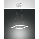 Luminaire à suspension BARD carré, dimmable IP20, satiné, blanche gradable