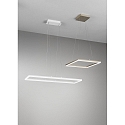 Luminaire à suspension BARD carré, dimmable IP20, satiné, blanche gradable