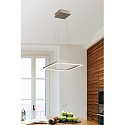 Fabas Luce Luminaire à suspension BARD carré, dimmable IP20, or mat, satiné gradable