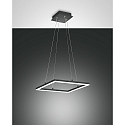 Luminaire à suspension BARD 42X42 carré, contrôlable par la voix, Smartluce inclus IP20, anthrazit, satiné gradable