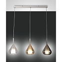 Luminaire à suspension LILA 3 flammes E27 IP20, ambre, couleurs fumée, transparent gradable