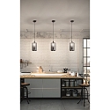 Fabas Luce Luminaire à suspension SILO cylindrique, réglable E27 IP20, couleurs fumée, noir  gradable