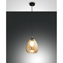 Luminaire � suspension GISELLA petit, rond E27 IP20, ambre, noir  gradable