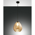 Luminaire � suspension GISELLA grand, rond, contr�lable par la voix E27 IP20, ambre, noir gradable