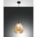 Luminaire � suspension GISELLA grand, rond E27 IP20, ambre, noir  gradable