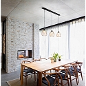Fabas Luce Pendant luminaire GISELLA, incl. Smartluce, E27, 3x 60W, IP20, amber