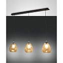 Luminaire � suspension GISELLA 3 flammes E27 IP20, ambre, noir  gradable
