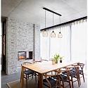 Fabas Luce Pendant luminaire GISELLA, E27, 3x 60W, IP20, amber