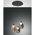 Luminaire à suspension INFINITY 3 flammes, contrôlable par la voix E27 IP20, couleurs fumée, noir gradable