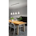 Fabas Luce Luminaire à suspension MARINA 4 flammes, réglable E27 IP20, blanche gradable