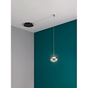 Fabas Luce Luminaire à suspension ARABELLA court, contrôlable par la voix, Smartluce inclus IP20, ambre, noir gradable