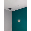 Fabas Luce Luminaire à suspension ARABELLA court IP20, ambre, noir gradable