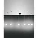 Luminaire à suspension ARABELLA 6 flammes IP20, noir, blanche gradable