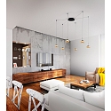 Fabas Luce Luminaire à suspension ARABELLA 6 flammes IP20, ambre, noir gradable