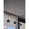 Fabas Luce Luminaire à suspension ARABELLA 6 flammes, contrôlable par la voix, Smartluce inclus IP20, couleurs fumée, noir gradable