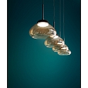 Fabas Luce Luminaire à suspension ARABELLA 4 flammes, rond, contrôlable par la voix, Smartluce inclus IP20, ambre, noir gradable
