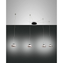 Luminaire à suspension ARABELLA 4 flammes, langue, contrôlable par la voix, Smartluce inclus IP20, couleurs fumée