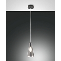 Pendant luminaire DAFNE, E27, 1x 40W, IP20, black/fumé