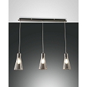 Pendant luminaire DAFNE, E27, 3x 40W, IP20, black/fumé