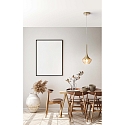 Fabas Luce Luminaire à suspension APOLLO à 1 flamme E27 IP20, ambre, laiton, satiné gradable