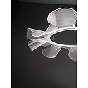 Fabas Luce Luminaire à suspension SYLVIE rond, contrôlable par la voix, Smartluce inclus IP20, transparent, blanche gradable