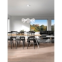 Fabas Luce Luminaire à suspension SYLVIE rond, contrôlable par la voix, Smartluce inclus IP20, transparent, blanche gradable