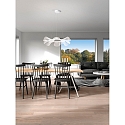 Fabas Luce Luminaire à suspension SYLVIE rond, dimmable IP20, transparent, blanche gradable
