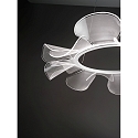 Fabas Luce Luminaire à suspension SYLVIE rond, dimmable IP20, transparent, blanche gradable