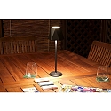 Fabas Luce Lampe de table � accu KATY haut / bas, avec connexion USB, avec variateur tactile IP54, noir gradable