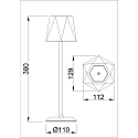 Fabas Luce LED Battery table lamp KATY Outdoor luminaire, 3W, 3000K, 320lm, IP54, gold satin