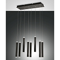 LED Pendant luminaire PRADO, round, 8x 6,5W, 3000K, 5760lm, IP20, black