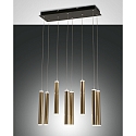 LED Pendant luminaire PRADO, round, 8x 6,5W, 3000K, 5760lm, IP20, black / gold