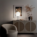 Fabas Luce Lampe de table DOMIZIA E27 IP20 opale, noir gradable