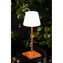 Fabas Luce battery table lamp ADAM with USB connection, with touch dimmer IP44, orange dimmable