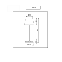 Fabas Luce battery table lamp ADAM with USB connection, with touch dimmer IP44, rust brown dimmable