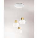 Luminaire à suspension KINO 3 flammes, rond IP20, blanche gradable