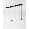 Luminaire à suspension ARIEL 4 flammes, langue IP20, noir gradable