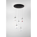 Luminaire à suspension ARIEL 5 flammes, rond IP20, noir gradable