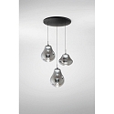 Luminaire à suspension DEVA 3 flammes, rond IP20, noir gradable