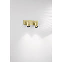 Fabas Luce Rampe de projecteurs FLORES à 2 flammes, langue GU10 IP20, noir, laiton satiné gradable