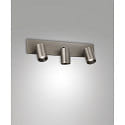 Rampe de projecteurs FLORES 3 flammes, langue GU10 IP20, gris, gunmetal gradable