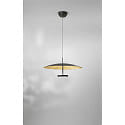 Fabas Luce Luminaire à suspension YUKO réglable, direct / indirect IP20, noir, feuille d'or gradable