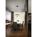 Fabas Luce Luminaire à suspension YUKO réglable, direct / indirect IP20, noir, feuille d'or gradable