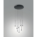 Luminaire � suspension SUSA 8 flammes IP20, noir gradable