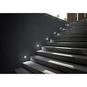 Fabas Luce wall recessed luminaire WINK round, indirect, switchable IP65, dark grey 
