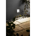 Fabas Luce wall recessed luminaire SWAY square, indirect, switchable IP65, white 